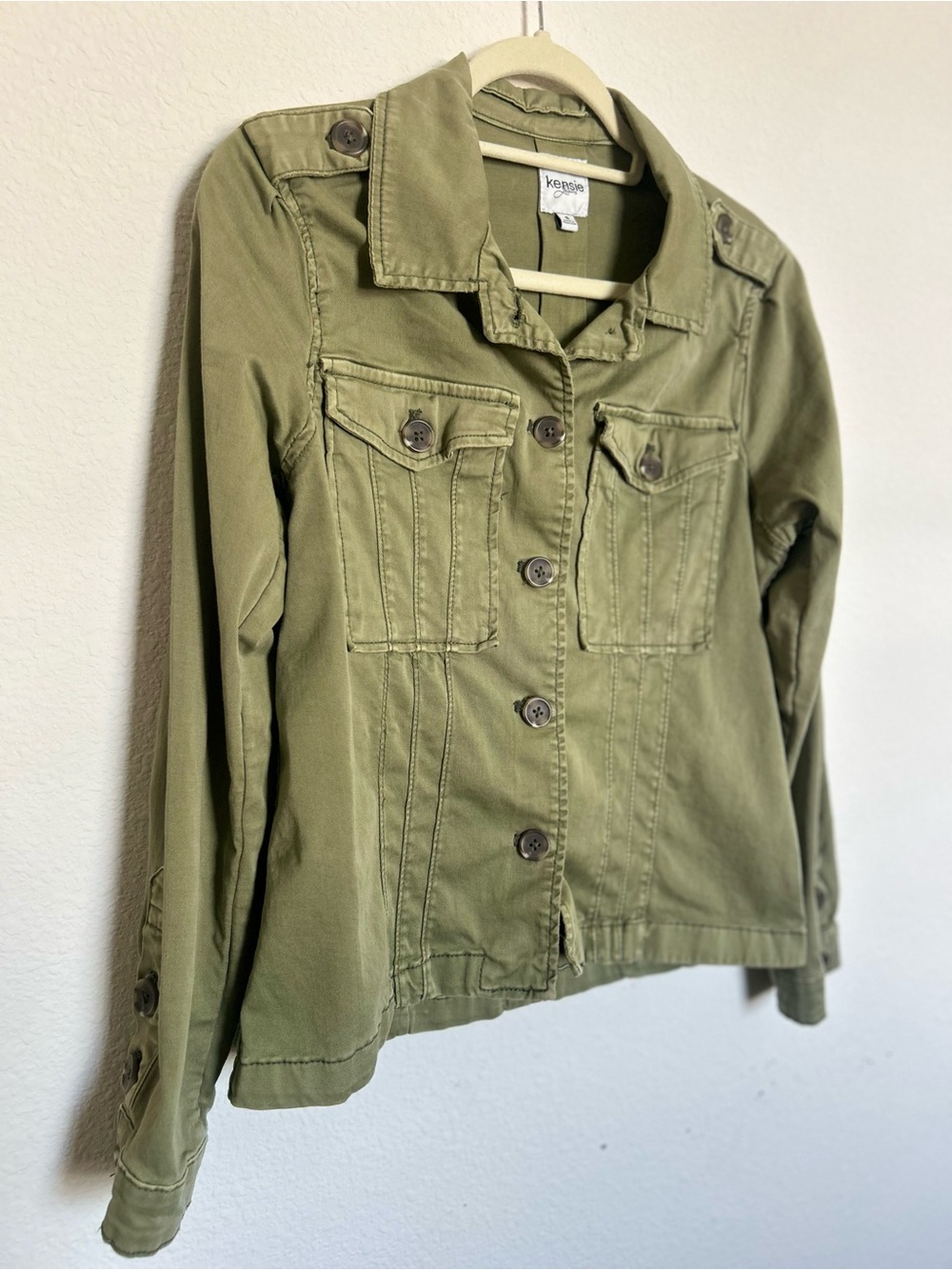 Kensie Military-Inspired Olive Green Utility Jacket - Women